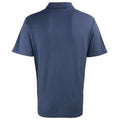 Navy - Back - Premier Mens Pique Stud Front Polo Shirt