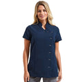 Navy - Back - Premier Womens-Ladies Orchid Short-Sleeved Tunic