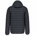 Dark Grey - Back - Kariban Mens Hooded Marl Lightweight Padded Jacket