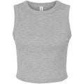 Athletic Heather Grey - Front - Bella + Canvas Womens-Ladies Muscle Micro-Rib Cropped Vest Top