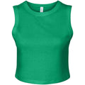 Solid Kelly - Front - Bella + Canvas Womens-Ladies Muscle Micro-Rib Cropped Vest Top