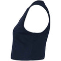 Solid Navy - Side - Bella + Canvas Womens-Ladies Muscle Micro-Rib Cropped Vest Top