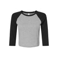 Athletic Heather Grey-Black - Front - Bella + Canvas Womens-Ladies Contrast Heather Crop Top