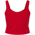 Solid Red - Back - Bella + Canvas Womens-Ladies Micro-Rib Spaghetti Strap Tank Top