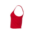 Solid Red - Side - Bella + Canvas Womens-Ladies Micro-Rib Spaghetti Strap Tank Top