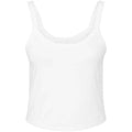 Solid White - Front - Bella + Canvas Womens-Ladies Micro-Rib Spaghetti Strap Tank Top