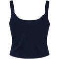 Solid Navy - Front - Bella + Canvas Womens-Ladies Micro-Rib Spaghetti Strap Tank Top