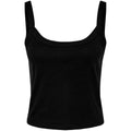 Solid Black - Back - Bella + Canvas Womens-Ladies Micro-Rib Spaghetti Strap Tank Top