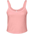 Solid Pink - Front - Bella + Canvas Womens-Ladies Micro-Rib Spaghetti Strap Tank Top