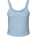 Solid Baby Blue - Front - Bella + Canvas Womens-Ladies Micro-Rib Spaghetti Strap Tank Top