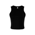 Solid Black - Front - Bella + Canvas Womens-Ladies Micro-Rib Racer Tank Top