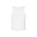 Solid White - Front - Bella + Canvas Womens-Ladies Micro-Rib Racer Tank Top