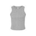 Athletic Heather Grey - Front - Bella + Canvas Womens-Ladies Micro-Rib Racer Tank Top