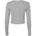 Athletic Grey - Back - Bella + Canvas Womens-Ladies Micro-Rib Cropped Long-Sleeved T-Shirt