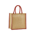 Natural-Orange Rush - Front - Westford Mill Mini Starched Jute 6L Shopper Bag