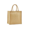 Natural - Front - Westford Mill Mini Starched Jute 6L Shopper Bag