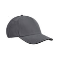 Graphite Grey-Black - Front - Beechfield Classic Organic Cotton Sandwich Peak Cap