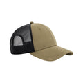 Desert Sand-Black - Front - Beechfield Technical Mesh Trucker Cap