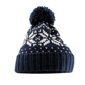 French Navy-White - Front - Beechfield Fair Isle Snowstar Beanie