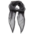 Dark Grey - Front - Premier Unisex Adult Colours Chiffon Scarf