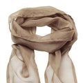 Khaki - Back - Premier Unisex Adult Colours Chiffon Scarf