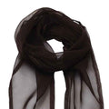 Brown - Back - Premier Unisex Adult Colours Chiffon Scarf