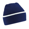 French Navy-White - Front - Beechfield Teamwear Beanie