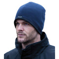 Black-Navy - Back - Result Winter Essentials Unisex Adult Reversible Microfleece Bobble Hat