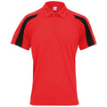 Fire Red-Jet Black - Front - AWDis Cool Mens Contrast Polo Shirt