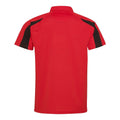 Fire Red-Jet Black - Back - AWDis Cool Mens Contrast Polo Shirt