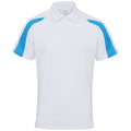 Arctic White-Sapphire Blue - Front - AWDis Cool Mens Contrast Polo Shirt