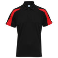 Jet Black-Fire Red - Front - AWDis Cool Mens Contrast Polo Shirt