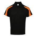 Jet Black-Electric Orange - Front - AWDis Cool Mens Contrast Polo Shirt