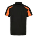 Jet Black-Electric Orange - Back - AWDis Cool Mens Contrast Polo Shirt