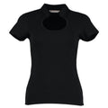 Black - Front - Kustom Kit Womens-Ladies Keyhole Top