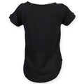 Black - Back - Skinni Fit Womens-Ladies Drop Tail T-Shirt