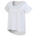White - Front - Skinni Fit Womens-Ladies Drop Tail T-Shirt