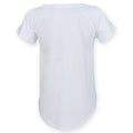 White - Back - Skinni Fit Womens-Ladies Drop Tail T-Shirt