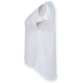 White - Side - Skinni Fit Womens-Ladies Drop Tail T-Shirt