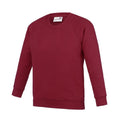 Claret - Front - Awdis Childrens-Kids Academy Raglan Sweatshirt