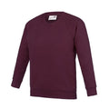 Burgundy - Front - Awdis Childrens-Kids Academy Raglan Sweatshirt