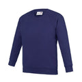 Purple - Front - Awdis Childrens-Kids Academy Raglan Sweatshirt