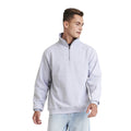 Heather Grey - Side - Awdis Mens Sophomore Heather Zip Neck Sweatshirt