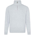 Heather Grey - Front - Awdis Mens Sophomore Heather Zip Neck Sweatshirt