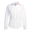 White - Front - Brook Taverner Womens-Ladies Palena Poplin Long-Sleeved Formal Shirt