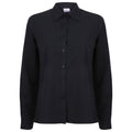 Navy - Front - Henbury Womens-Ladies Moisture Wicking Long-Sleeved Shirt