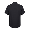 Black - Back - Henbury Mens Short-Sleeved Shirt