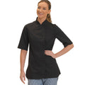 Black - Back - Dennys Womens-Ladies Premium Short-Sleeved Chef Jacket