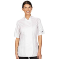 White - Front - Dennys Womens-Ladies Premium Short-Sleeved Chef Jacket