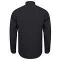 Black - Back - Henbury Mens Moisture Wicking Long-Sleeved Shirt